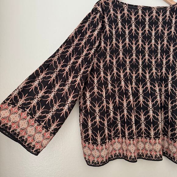 Max Studio Womens Boho Tunic Blouse Flowy Oversized Stretch Top Beachy Size XL - Picture 9 of 10